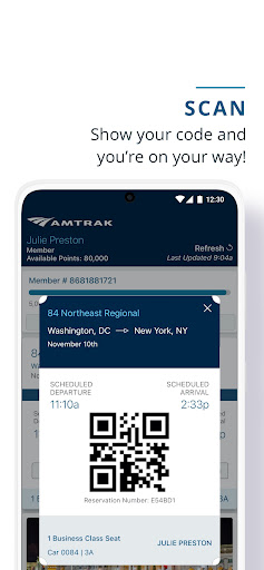 Captura de pantalla de Amtrak