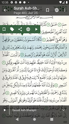 Captura de pantalla de Quran for Android