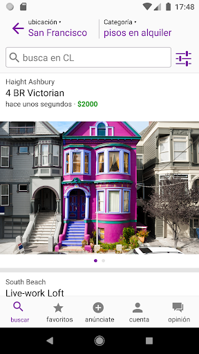 Captura de pantalla de craigslist