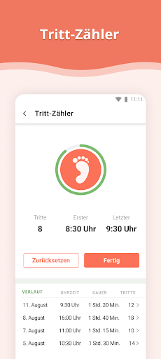 Schwangerschafts-App Screenshot