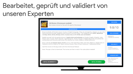 Apps für Chromecast Screenshot