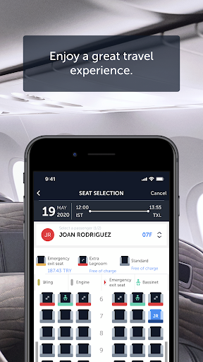 Captura de pantalla de Turkish Airlines Flight Ticket