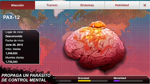 Captura de pantalla de Plague Inc.