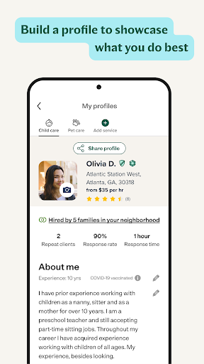 Captura de pantalla de Care.com: Find Caregiver Jobs