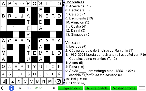 Captura de pantalla de Crucigrama Español