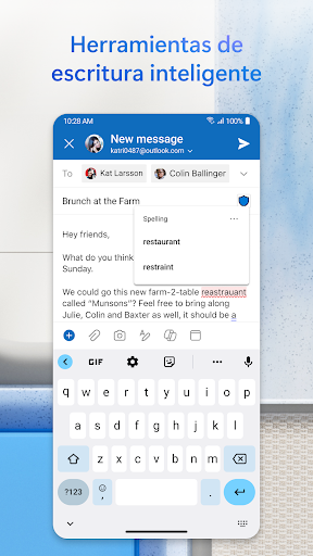 Captura de pantalla de Microsoft Outlook