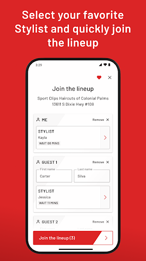 Captura de pantalla de Sport Clips Haircuts Check-In