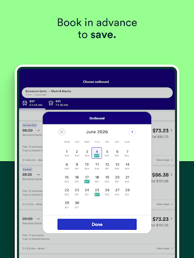 Captura de pantalla de Trainline: Train travel Europe