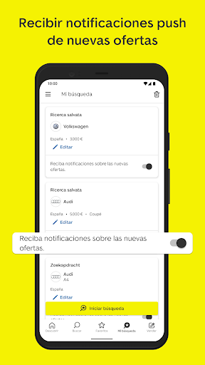Captura de pantalla de AutoScout24: Mercado de coches