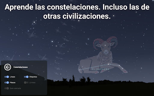 Captura de pantalla de Stellarium - Mapa estelar