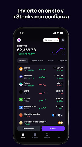 Captura de pantalla de Kraken: Bitcoin, ETH y Crypto