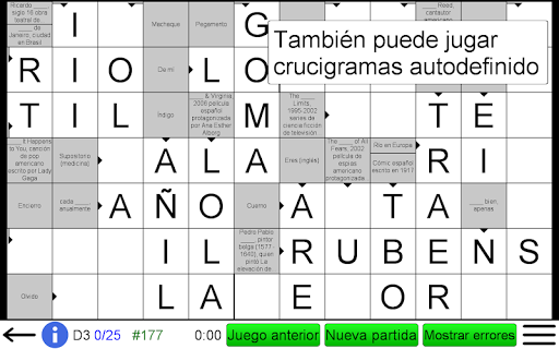 Captura de pantalla de Crucigrama Español