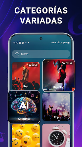 Captura de pantalla de Tonos de llamadas de música