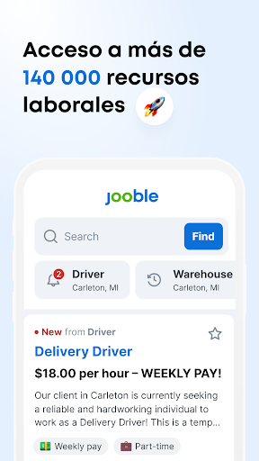 Captura de pantalla de Jooble - Búsqueda de empleo
