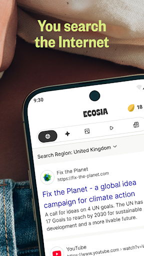 Ecosia: Search to plant trees screenshot