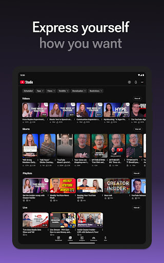 Captura de pantalla de YouTube Studio