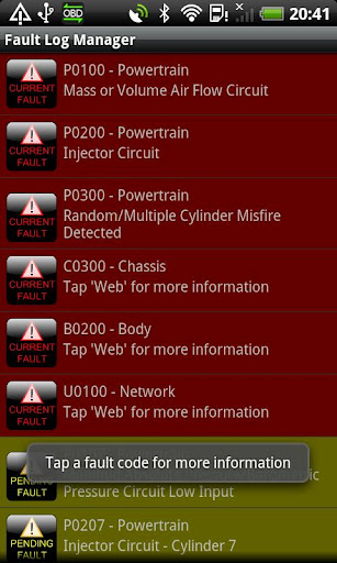 Captura de pantalla de Torque Pro (OBD2 / coche)