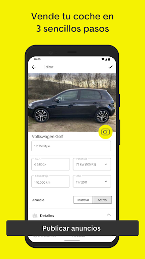 Captura de pantalla de AutoScout24: Mercado de coches