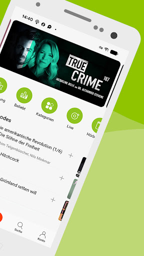 Pod Bean des Podcast-Players Screenshot