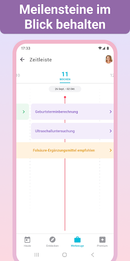 Schwangerschaft + Tracker-App Screenshot