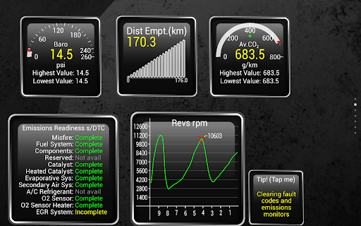Captura de pantalla de Torque Pro (OBD2 / coche)