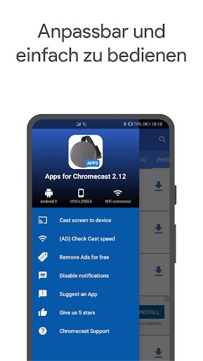 Apps für Chromecast Screenshot