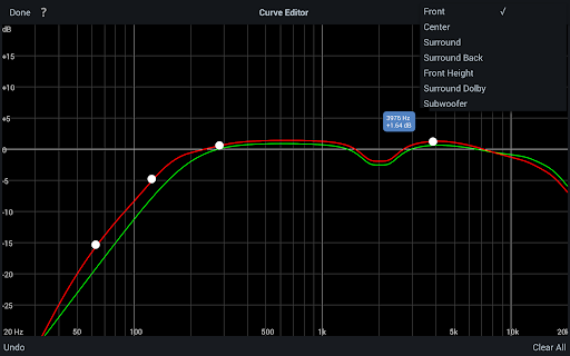 Captura de pantalla de Audyssey MultEQ Editor app