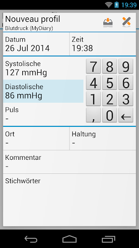 Blutdruck (MyDiary) Screenshot