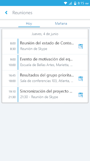 Captura de pantalla de Skype for Business for Android