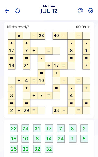Mathematik-Puzzles - Crossmath Screenshot