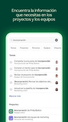 Captura de pantalla de Asana: gestión del trabajo