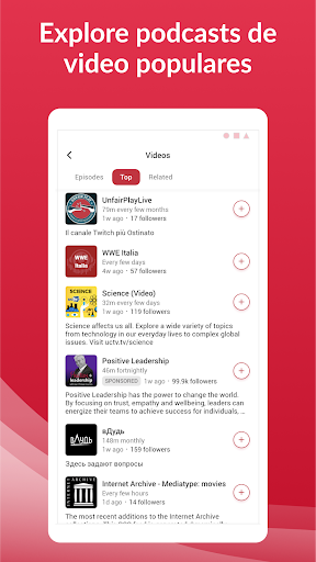 Captura de pantalla de App de podcast: Player FM