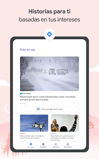 Captura de pantalla de Google News