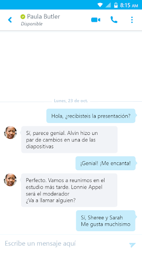 Captura de pantalla de Skype for Business for Android