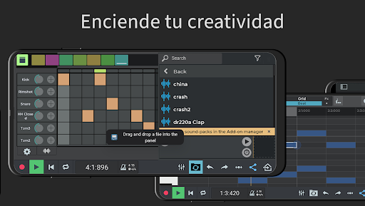 Captura de pantalla de n-Track Studio: crea tu música