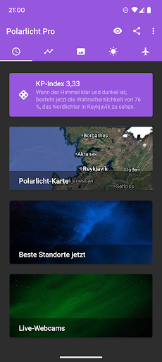 Meine Polarlicht-Vorhersage Screenshot