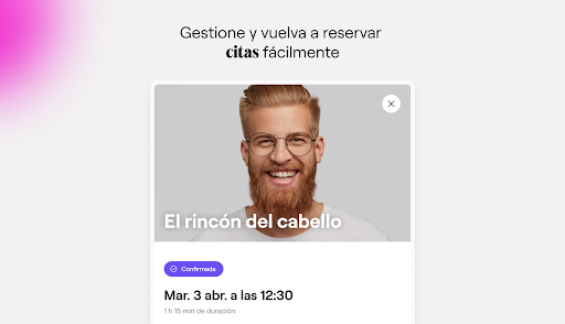 Captura de pantalla de Fresha para clientes