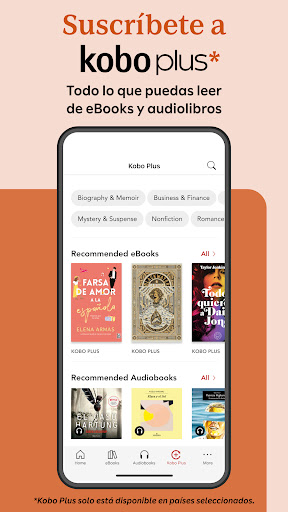 Captura de pantalla de Kobo Books eBooks Audiolibros