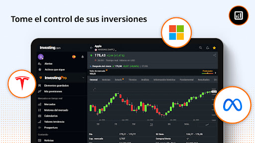 Captura de pantalla de Investing.com Bolsa de Valores