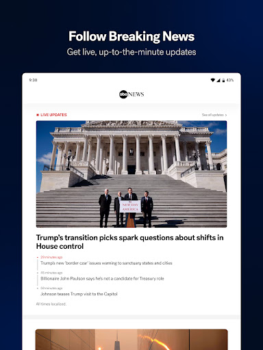 Captura de pantalla de ABC News: Breaking News Live