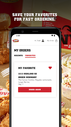 Captura de pantalla de Raising Cane's Chicken Fingers
