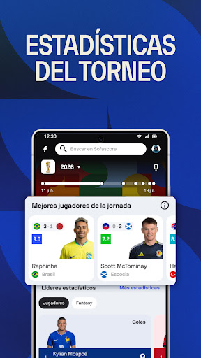 Captura de pantalla de Sofascore: Deportes en directo