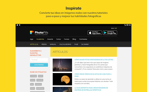 Captura de pantalla de PhotoPills