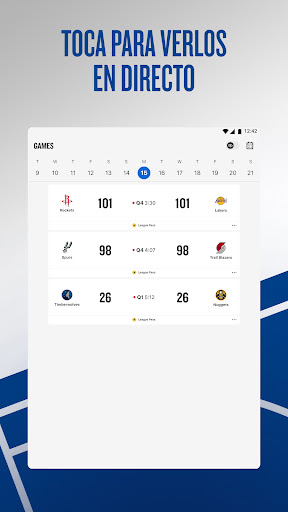 Captura de pantalla de NBA App: baloncesto en directo