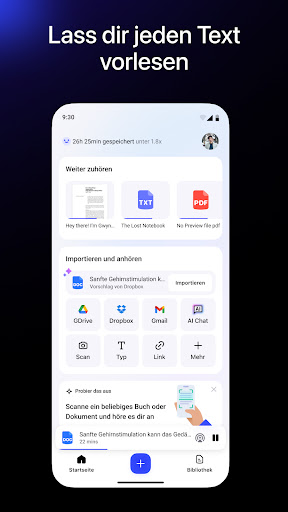 Speechify: KI-Vorlese-App Screenshot
