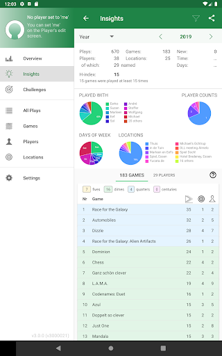 Captura de pantalla de Board Game Stats