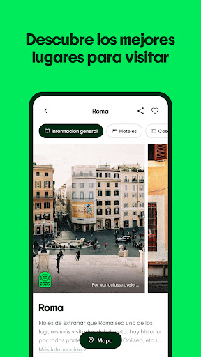 Captura de pantalla de Tripadvisor: planes y reservas