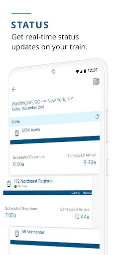 Captura de pantalla de Amtrak