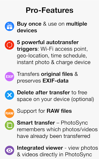 Captura de pantalla de PhotoSync Bundle Add-On