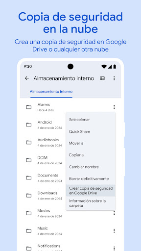 Captura de pantalla de Files de Google